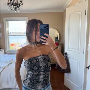 Zara Snake Print Tube Top
